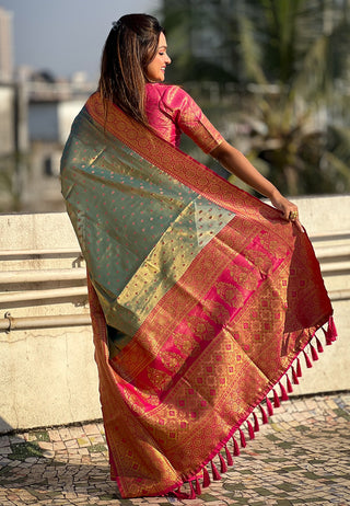 Light Green tissue saree for women online shopping
