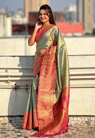 Light Green tissue saree for women online
