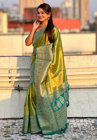 Mehndi tissue saree for women with price
