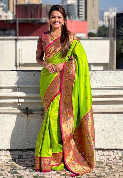 Green color soft silk saree for women price
