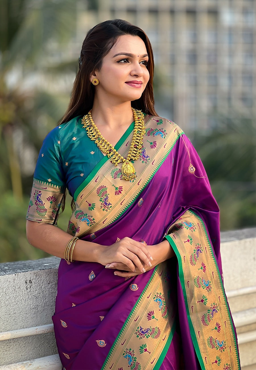 Wine color soft silk Saree price 