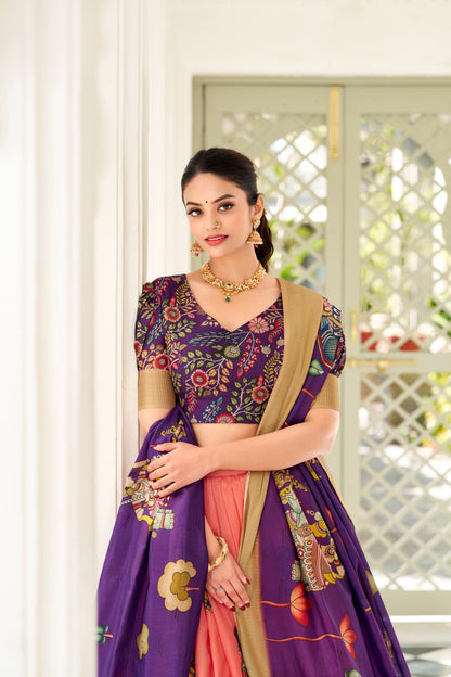 Peach color Lehenga online shopping
