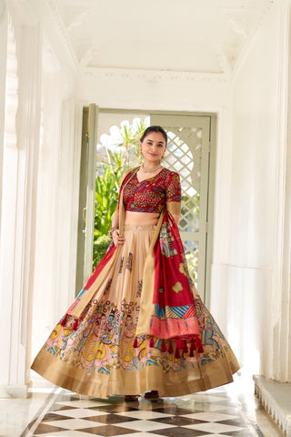 Dola Silk Lehenga Blouse designs
