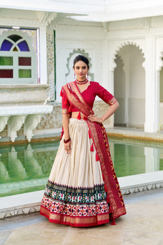 Off white tussar silk lehenga choli for women with price
