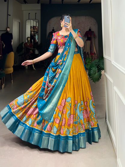 Yellow color dola silk lehenga choli online