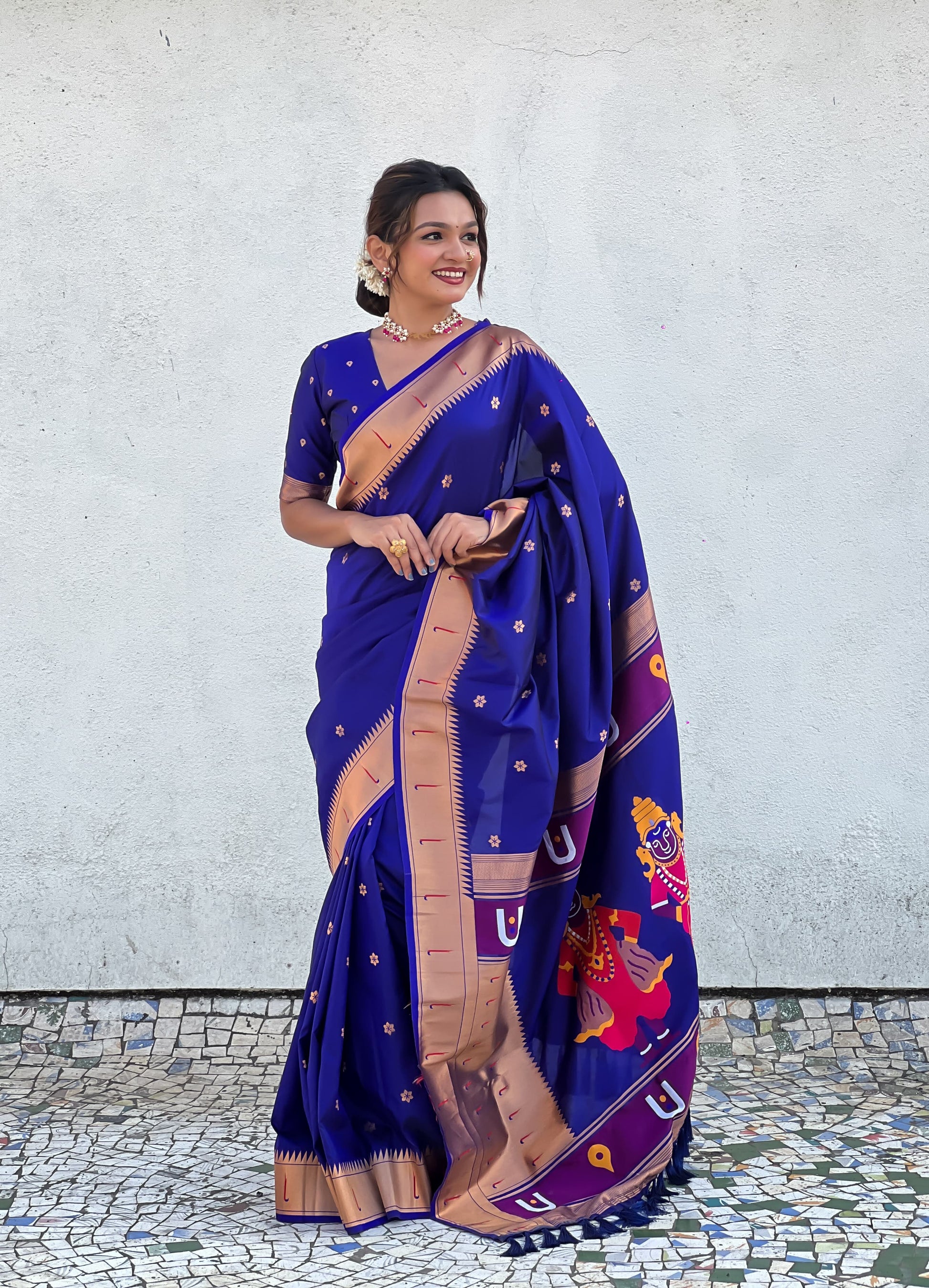 Blue color soft silk saree for women price

