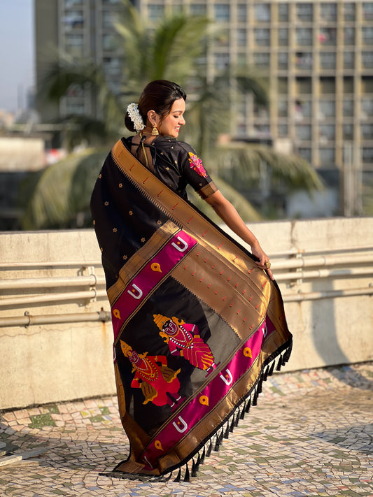 Black Silk Saree for Wedding
