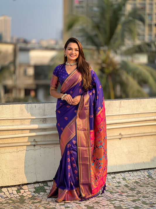 Blue color silk saree for women price
