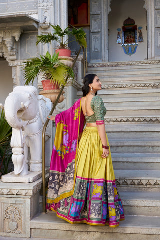 Mustard color lehenga for Haldi
