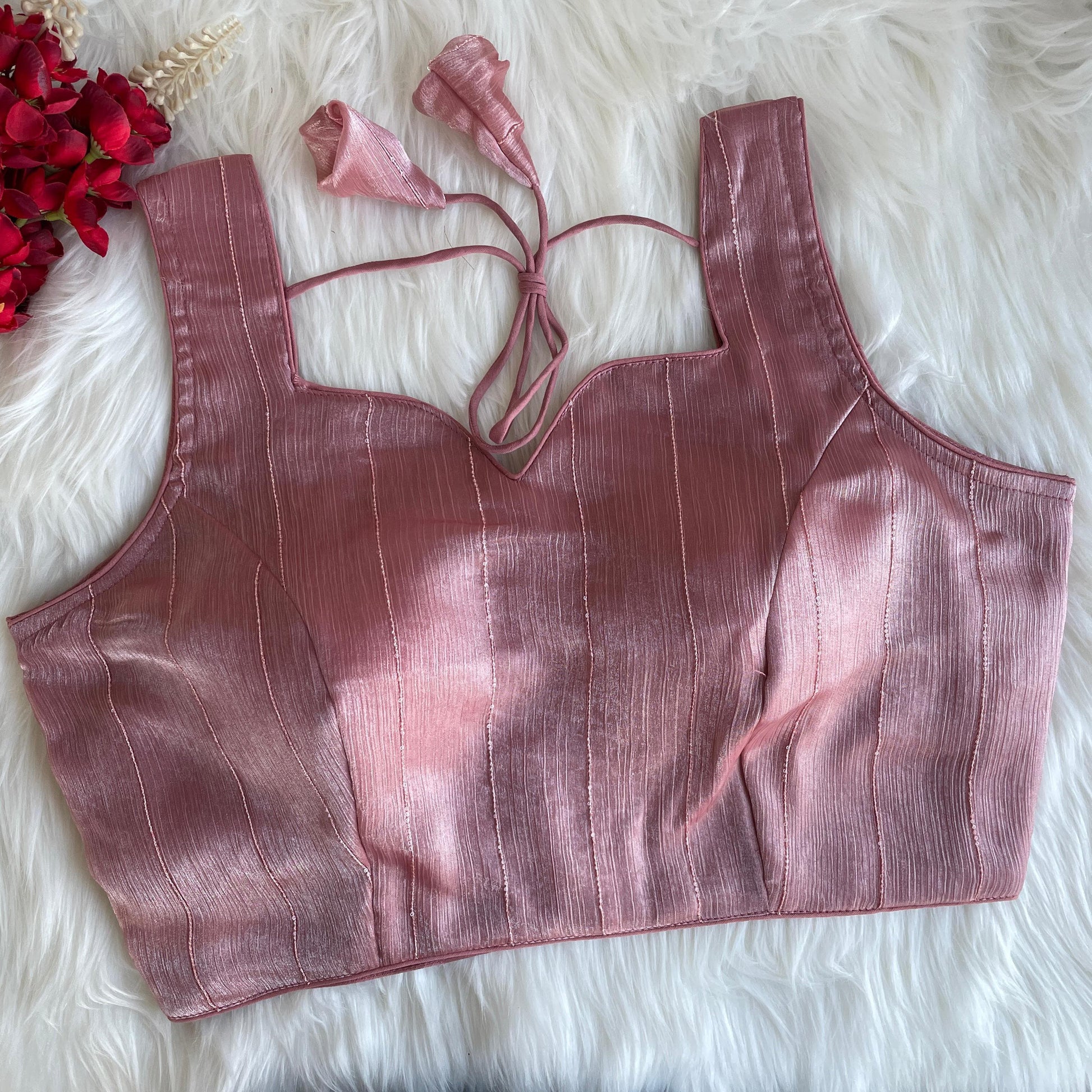 Peach color jimmy choo sarees blouse with online