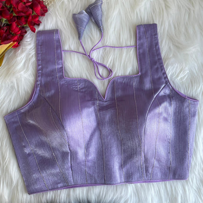 Lavender color jimmy choo sarees blouse with online shopping