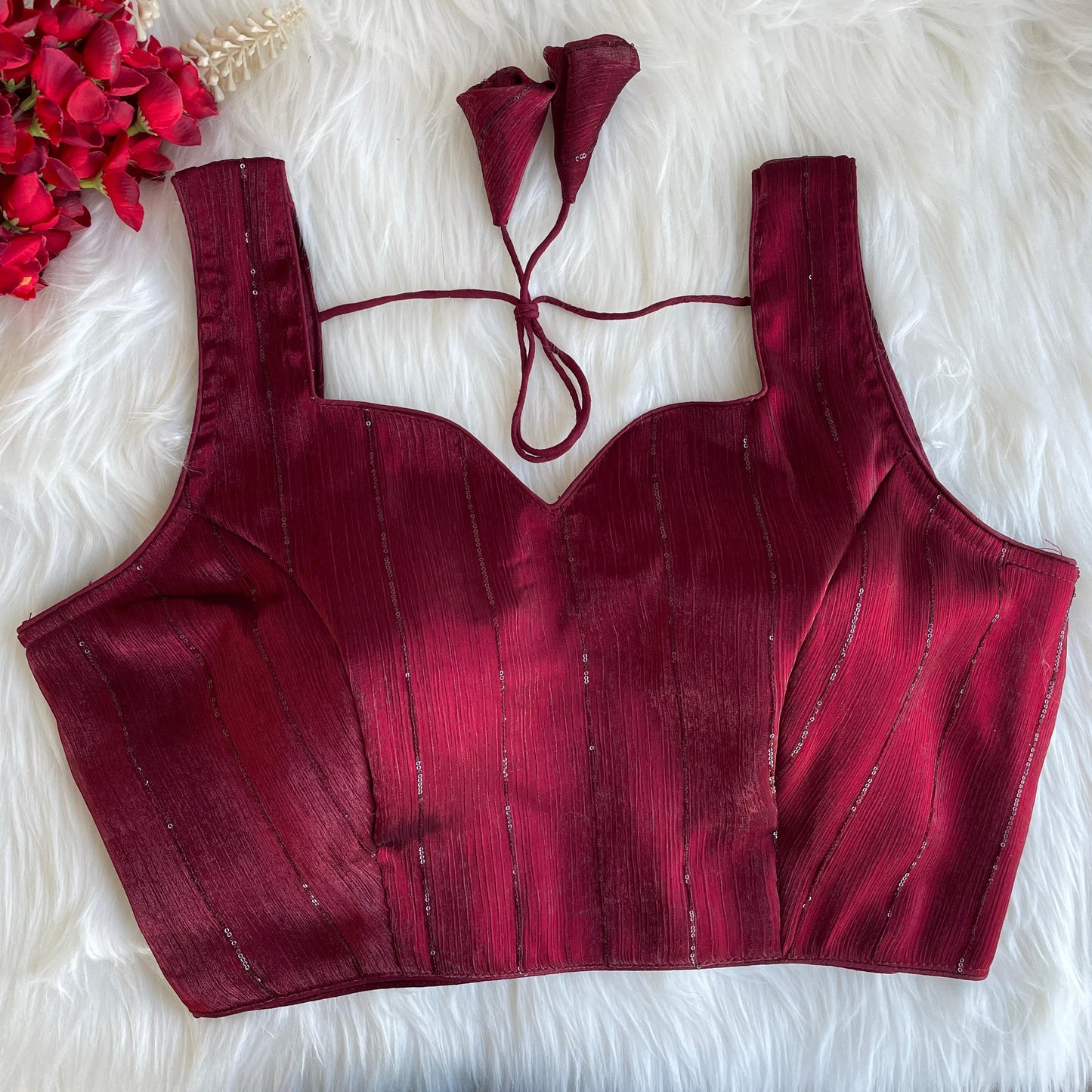 Maroon color jimmy choo sarees blouse for women