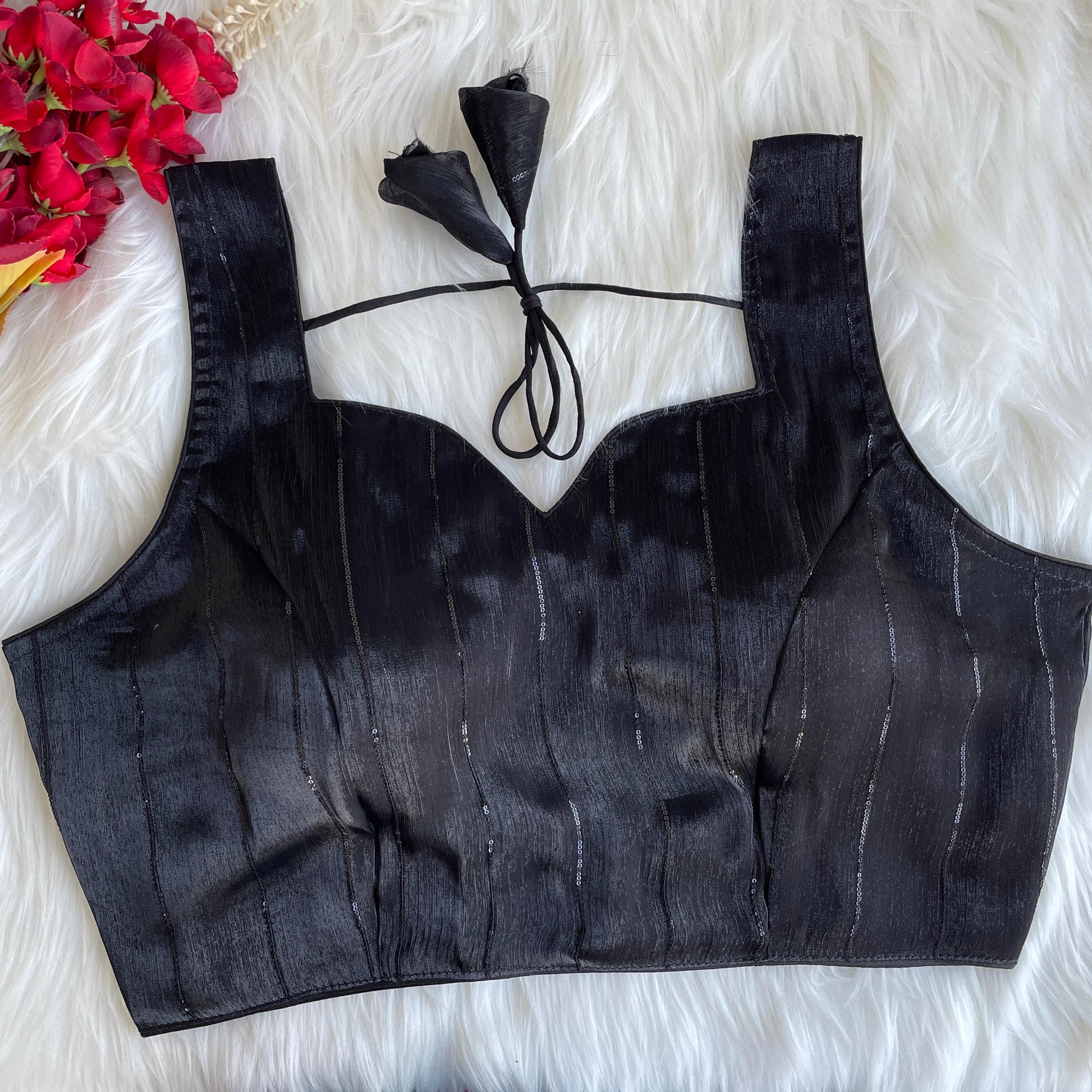 Black color jimmy choo sarees blouse with party