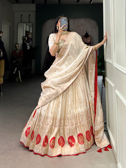 Red color pure shimmer lehenga choli for women price
