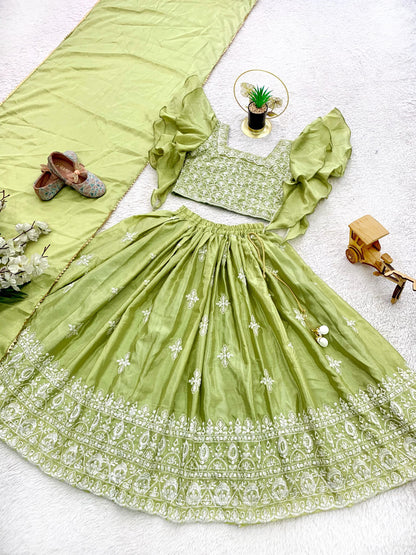 Girls chinon silk lehenga choli for women online shopping
