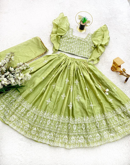 Green colour Lehenga for women
