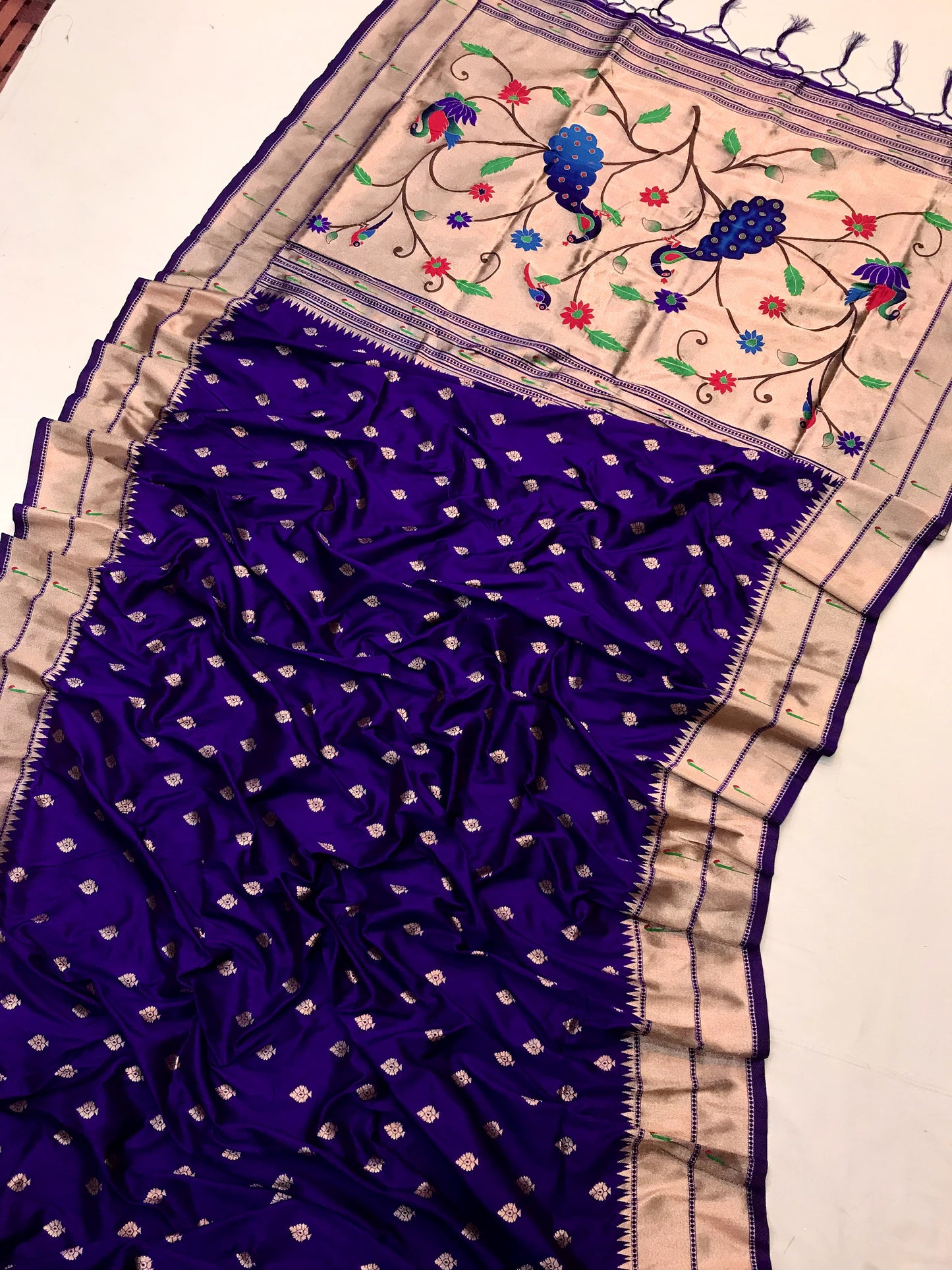 Purple color banarasi silk saree