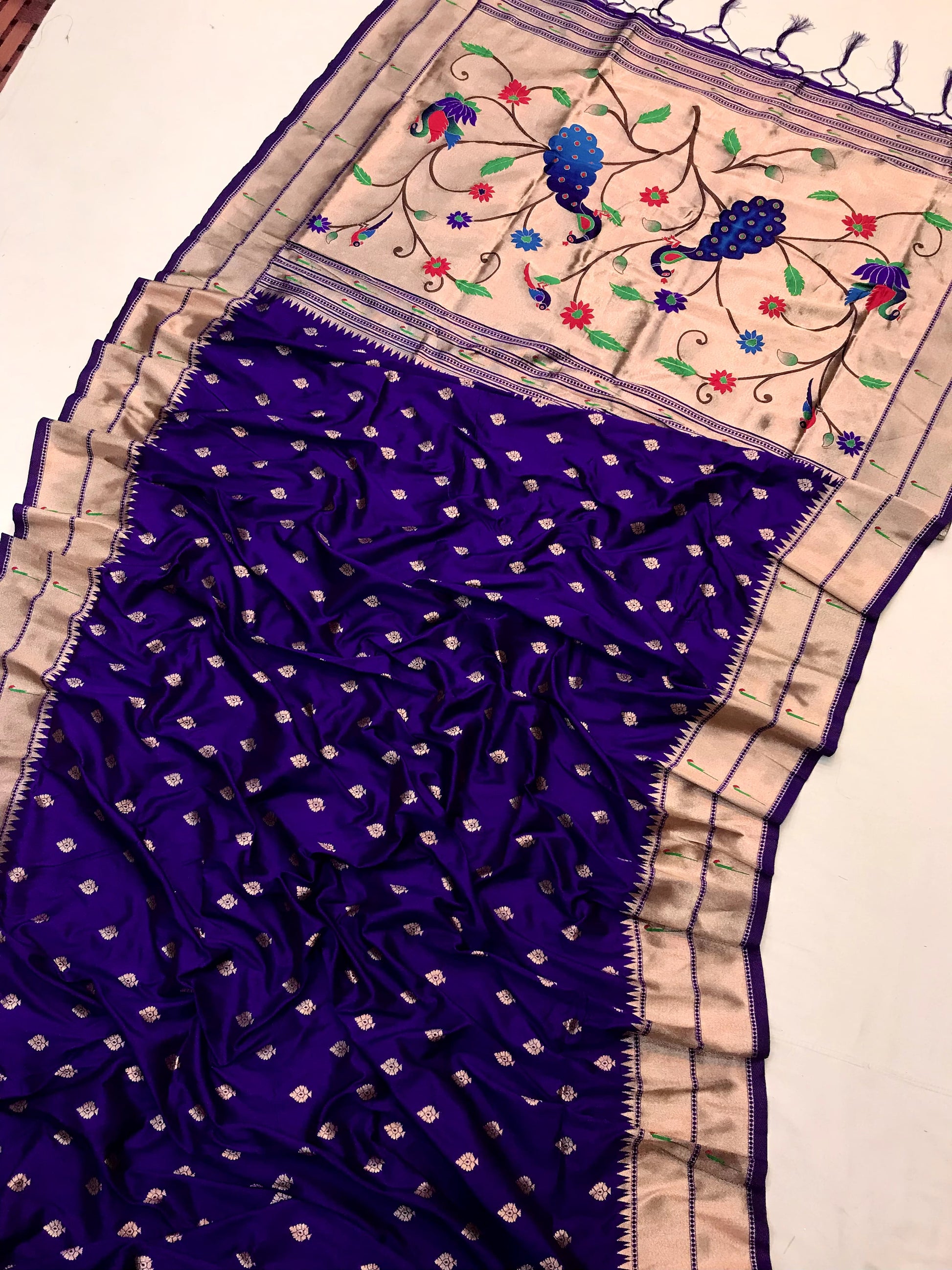 Purple color banarasi silk saree