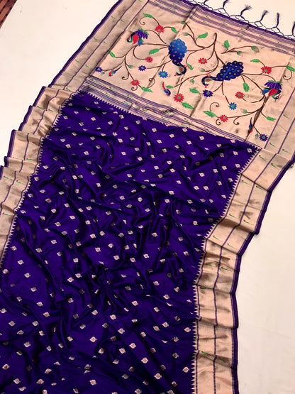 Purple color banarasi silk saree