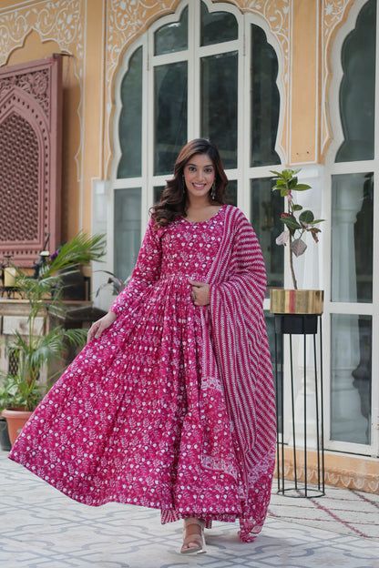Pink color cotton sharara suit with dupatta online