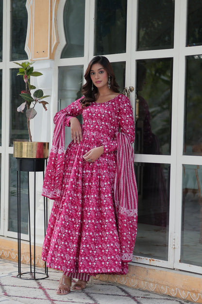 Blue color cotton sharara suit with dupatta images