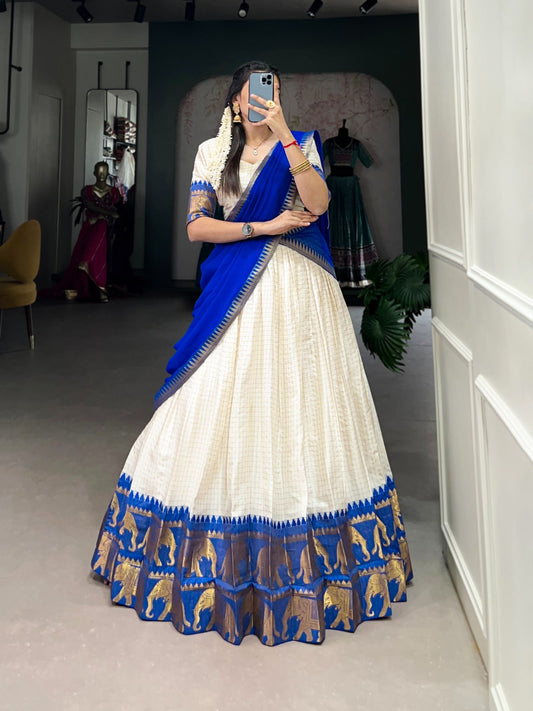 Blue color poly cotton lehenga choli for women