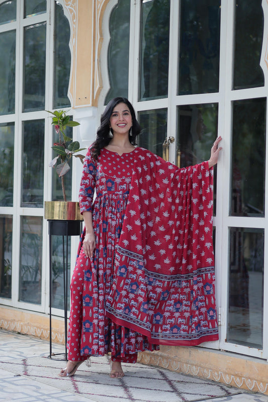 Pink color cotton salwar suit with dupatta images