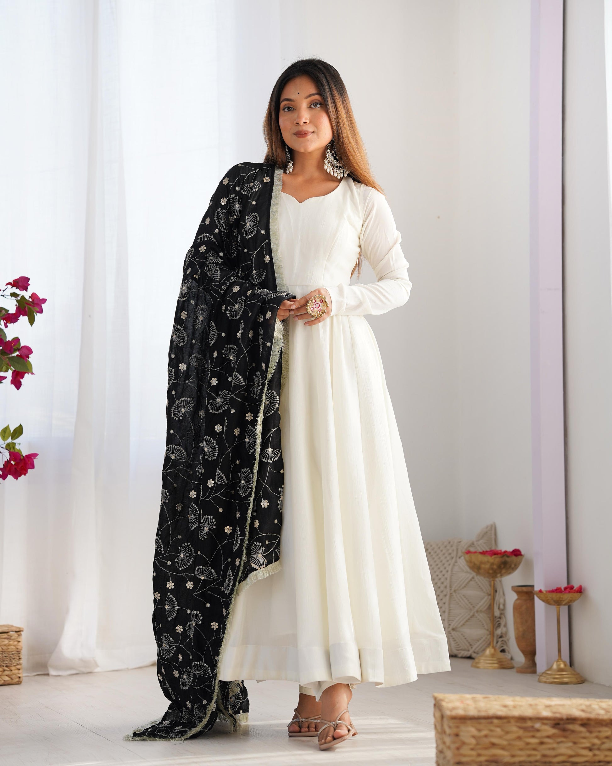 Black color vichitra silk salwar suit for wedding