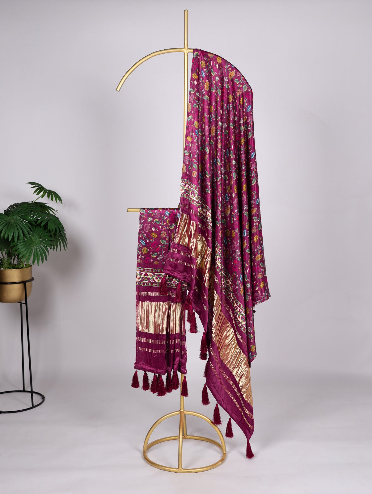 Wine gaji silk dupatta