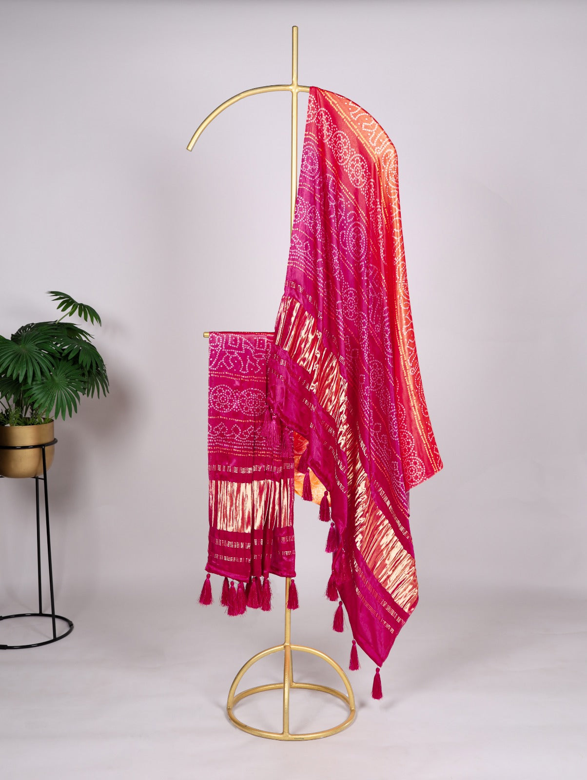Peach color gaji silk dupatta online