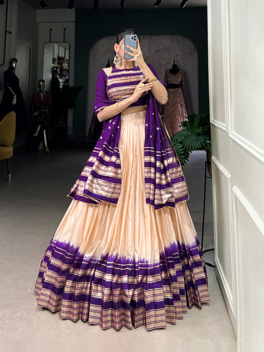 Off white color pure chanderi lehenga choli 