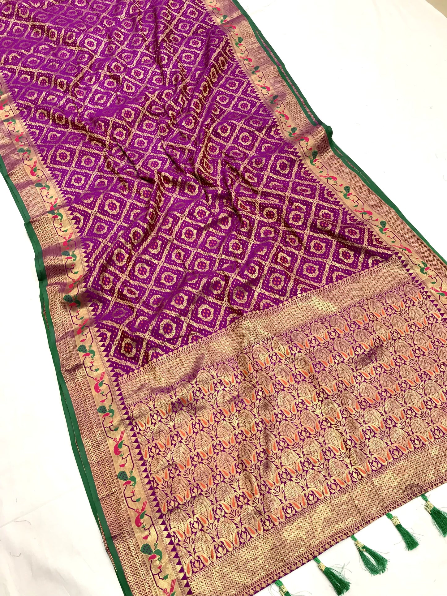 Pink color banarasi silk saree for women