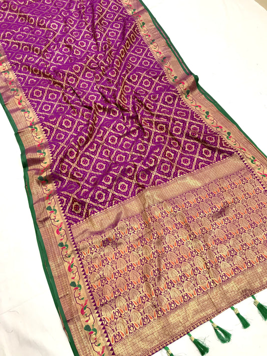 Pink color banarasi silk saree for women