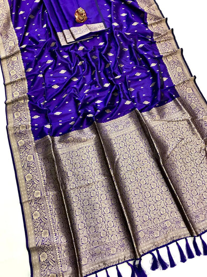 Purple color lichi silk saree with blouse online shopping