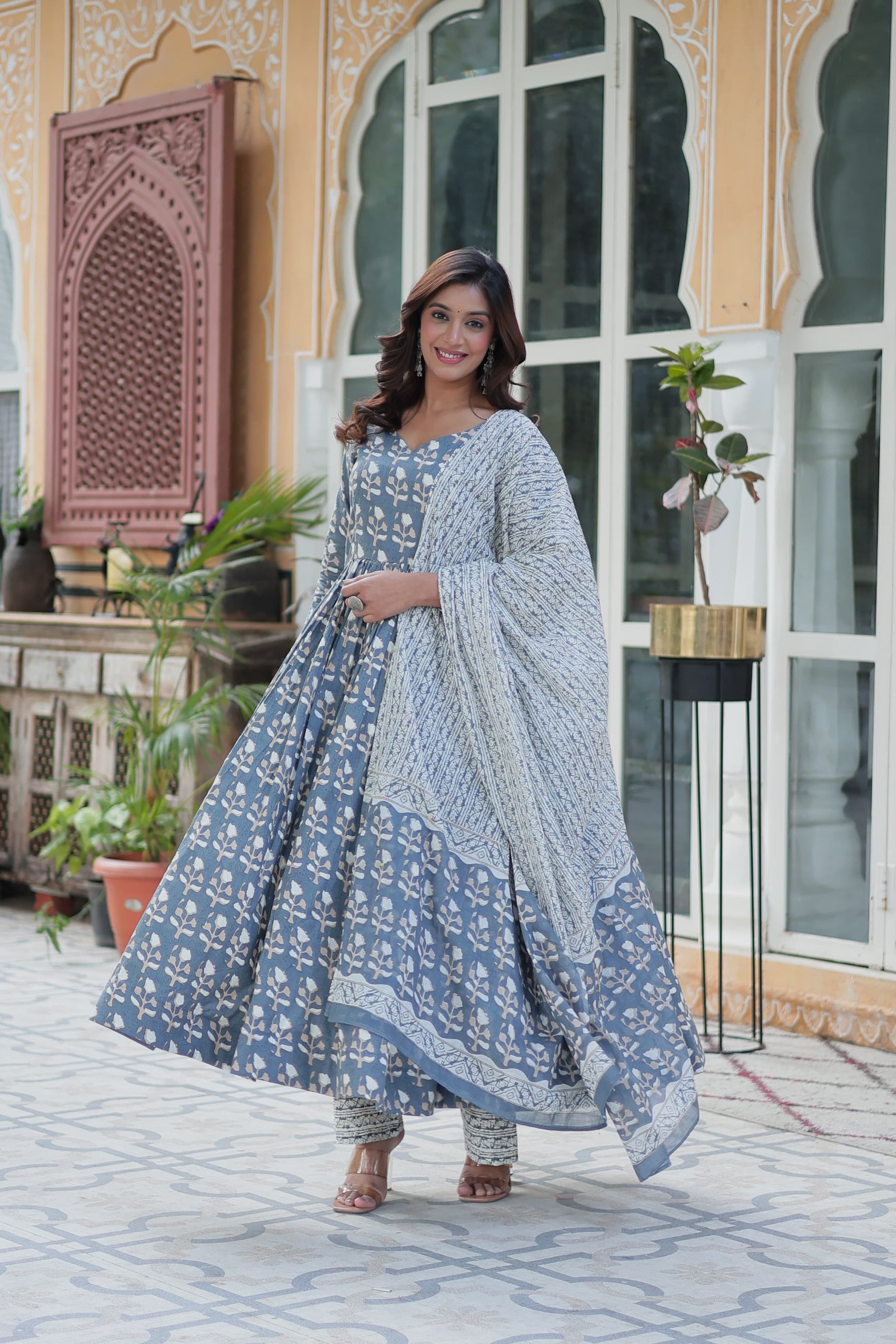 Sky color pure cotton salwar suit with dupatta price