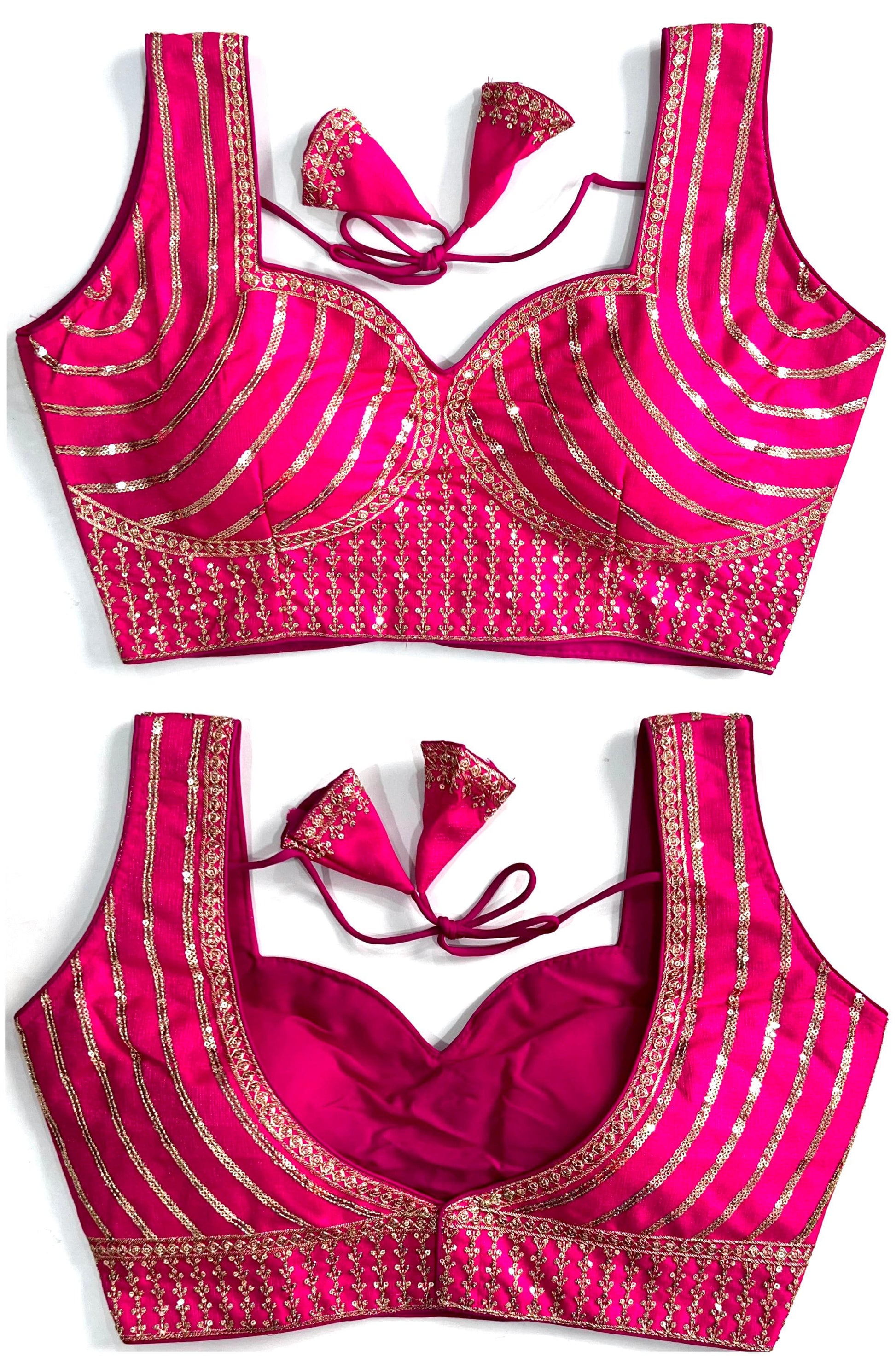 Pink color milan silk blouse with images
