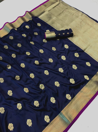 Alluring Red Color Banarasi Silk Indian Wedding Saree With Blouse