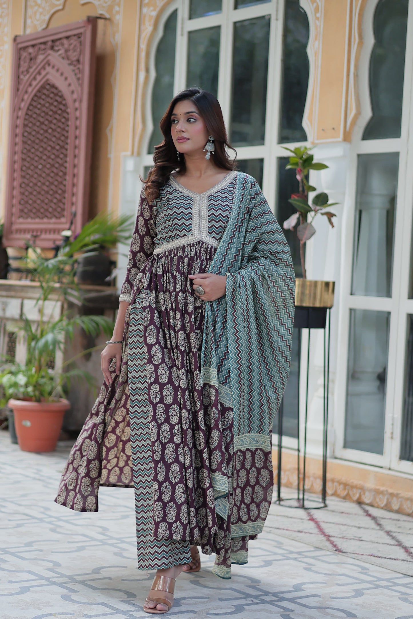 Wine color cotton salwar suit for women online