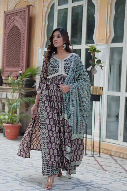 Wine color cotton salwar suit for women online