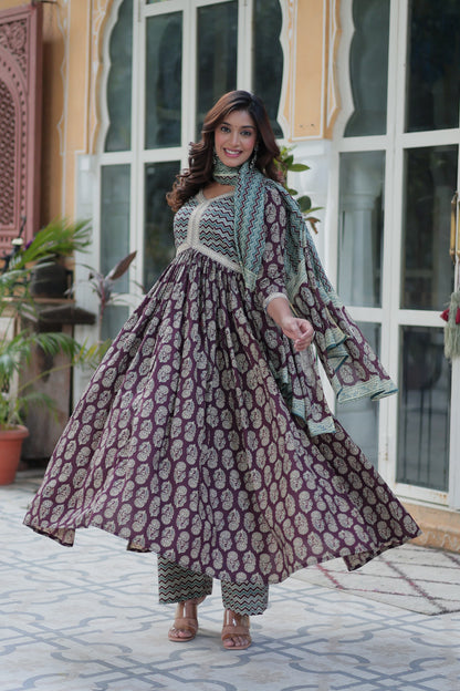 Wine color cotton salwar suit for women images