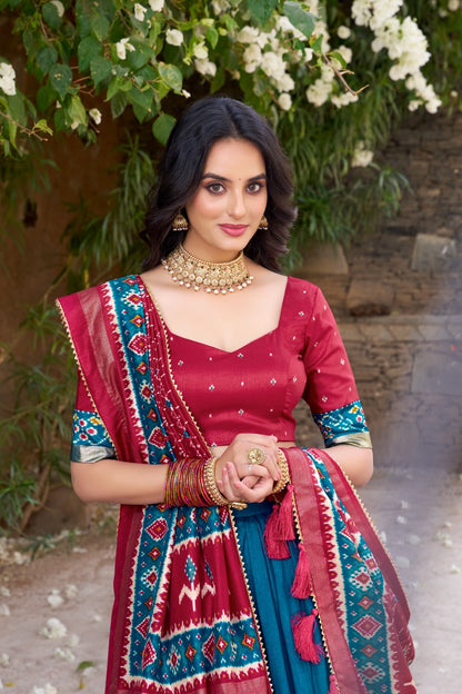 Wedding wear blue color chaniya choli