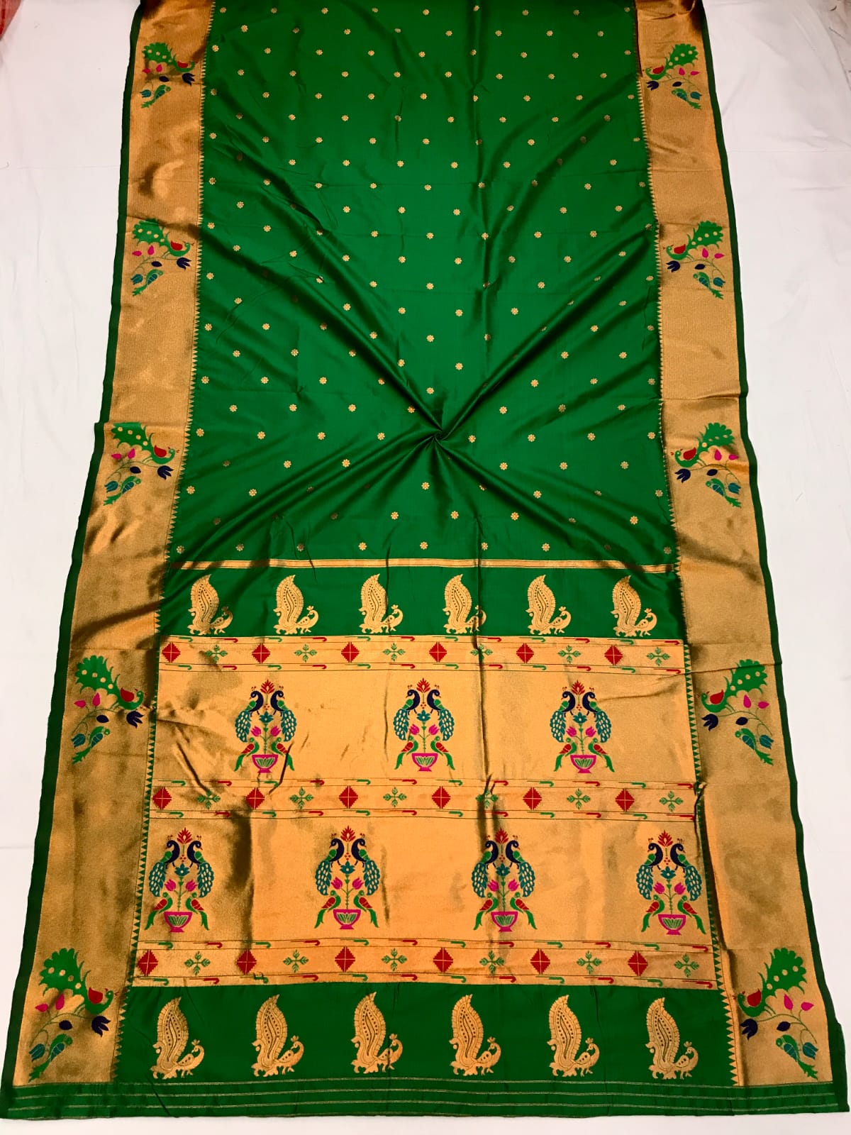 Green color lichi silk saree for women price
