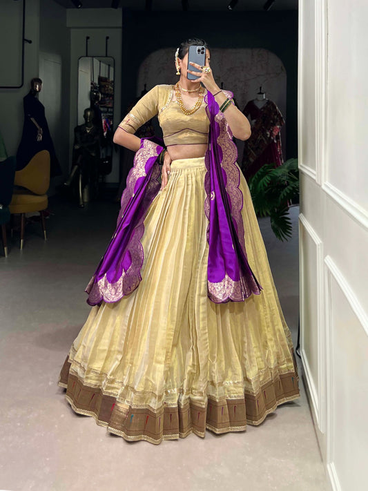 Beige color erode lehenga choli with dupatta price