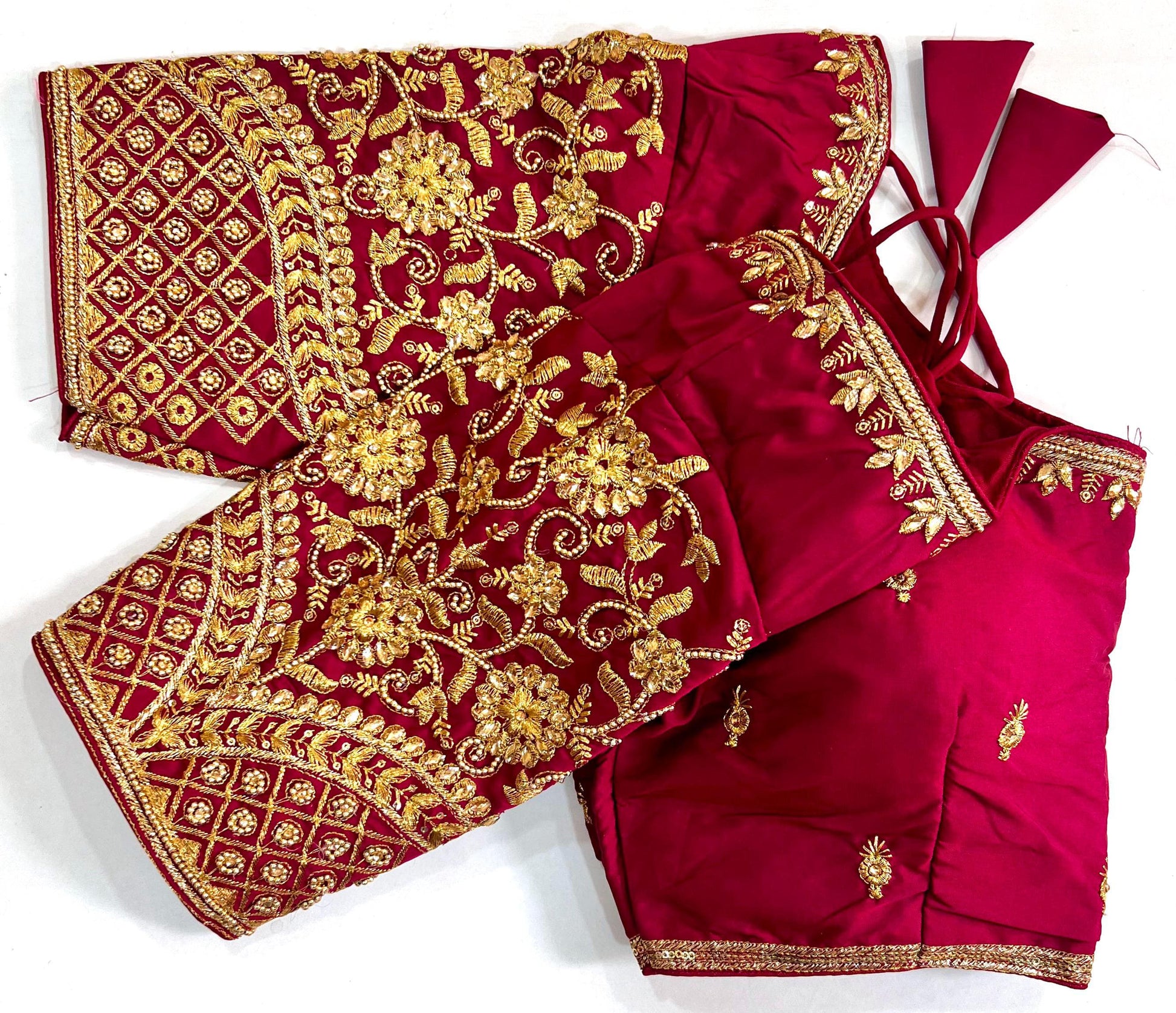 Maroon color banarasi silk saree with blouse images
