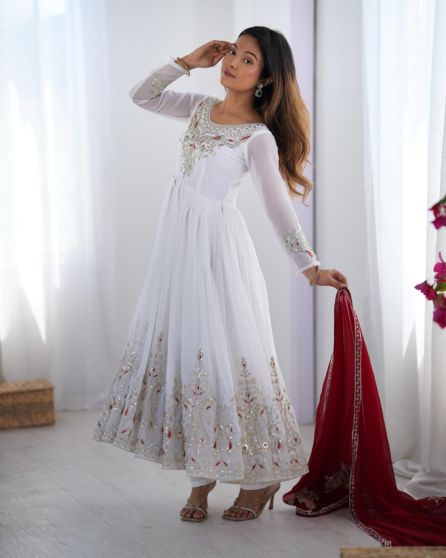 White color georgette salwar suit price