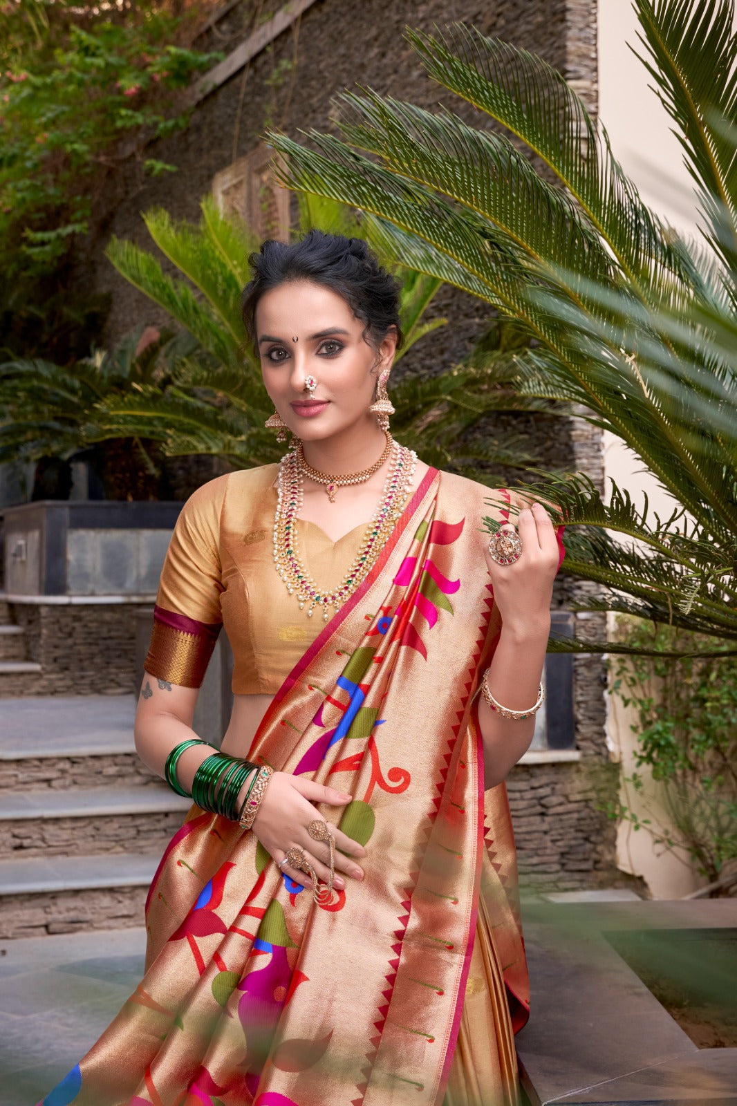Chiku color jacquard silk lehenga choli online shopping