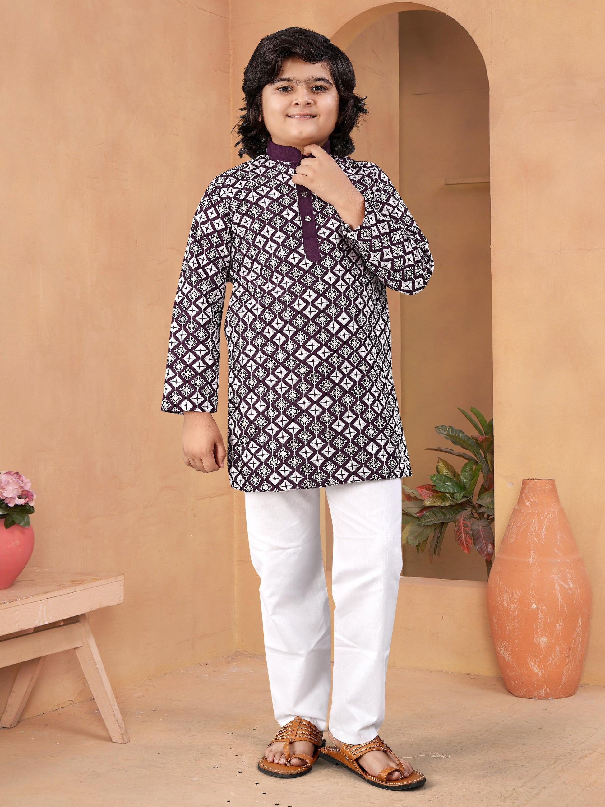 Purple color designer kurta price