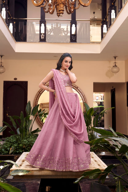 Pink color new crush lehenga choli for women