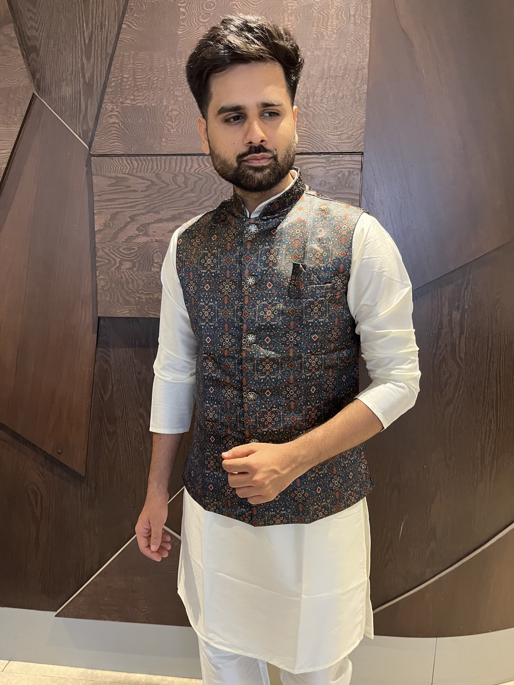Black color cotton kurta