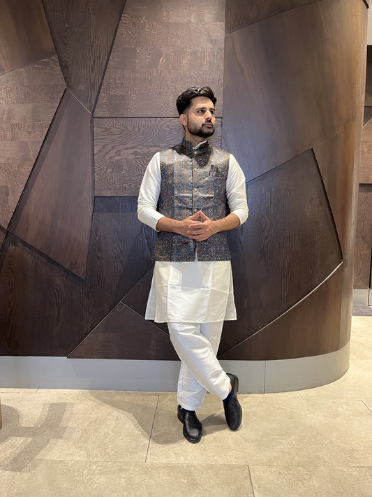 Modern Kurta pajama with Jacket for wedding

